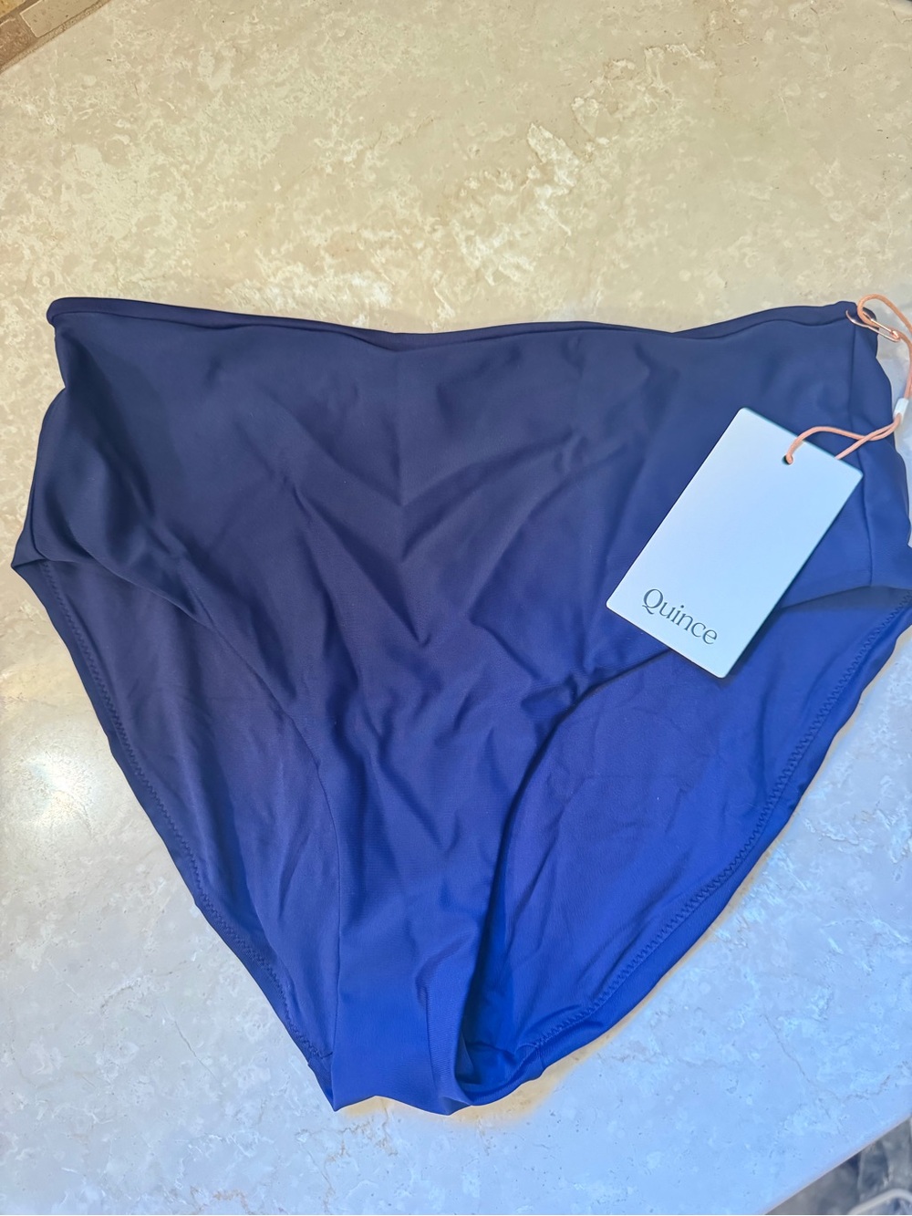 Quince Deep Navy High-Waist Bikini Bottom (1/24)